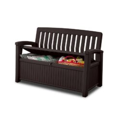 Keter Patio 60 Gal. Brown Resin Outdoor Storage Bench