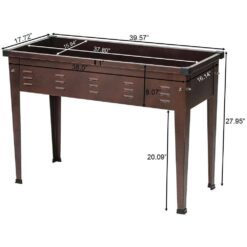 LuxenHome 39.5 in. Metal Rectangular Raised Garden Planter