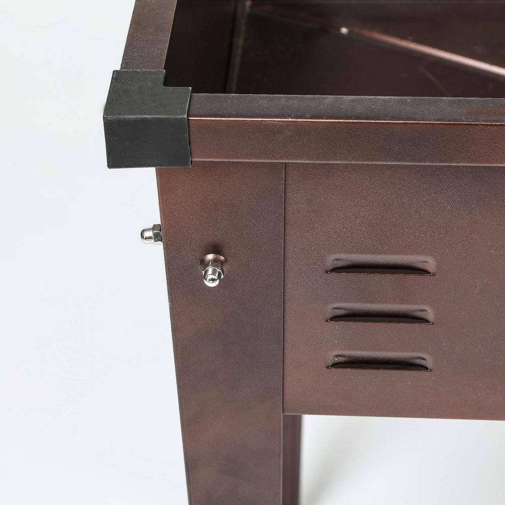 LuxenHome 39.5 in. Metal Rectangular Raised Garden Planter