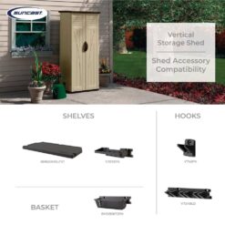 Suncast 2 ft. 8.25 in. X 2 ft. 1.5 in X 6 ft. Resin Vertical Storage Shed