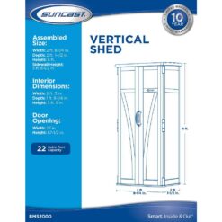 Suncast 2 ft. 8.25 in. X 2 ft. 1.5 in X 6 ft. Resin Vertical Storage Shed