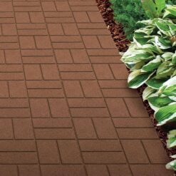 Vigoro 16 in. x 16 in. x 3/4 in. Brown Dual-Sided Rubber Paver (60-Pack)