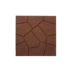 Vigoro 16 in. x 16 in. x 3/4 in. Brown Dual-Sided Rubber Paver (60-Pack)