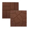 Vigoro 16 in. x 16 in. x 3/4 in. Brown Dual-Sided Rubber Paver (60-Pack)