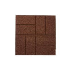 Vigoro 16 in. x 16 in. x 3/4 in. Brown Dual-Sided Rubber Paver (60-Pack)