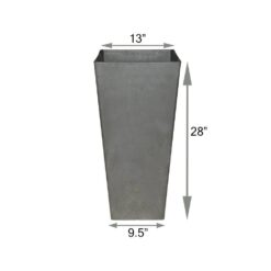 Arcadia Garden Products Contempo Tall Square 13 in. x 13 in. x 28 in. Cement PSW Pot