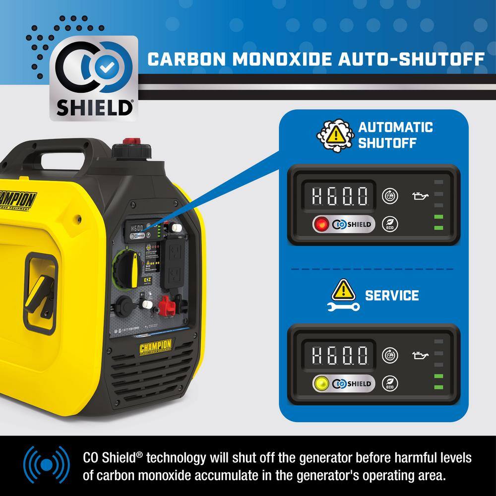 Champion Power Equipment 2500-Watt Recoil Start Gasoline Powered Inverter Generator with CO Shield and Quiet Technology