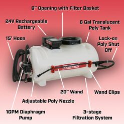 Chapin International 97024: 8 Gal. 24-Volt Rechargeable Battery ATV Multi-Purpose Tank Sprayer