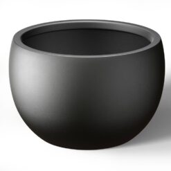 Morrava 19 in. W x 13 in. H Charcoal Black Large Tall Round Concrete Planter / Garden Plant Pot for Indoor and Outdoor