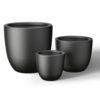 Morrava 10, 14 in. 18 in. Dia Charcoal Black Large Tall Round Concrete Planter/Garden Plant Pot for Indoor and Outdoor(Set of 3)