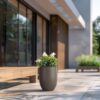 Sapcrete 17 in. Large Charcoal Brown Concrete Round planter / Pot with drainage holes