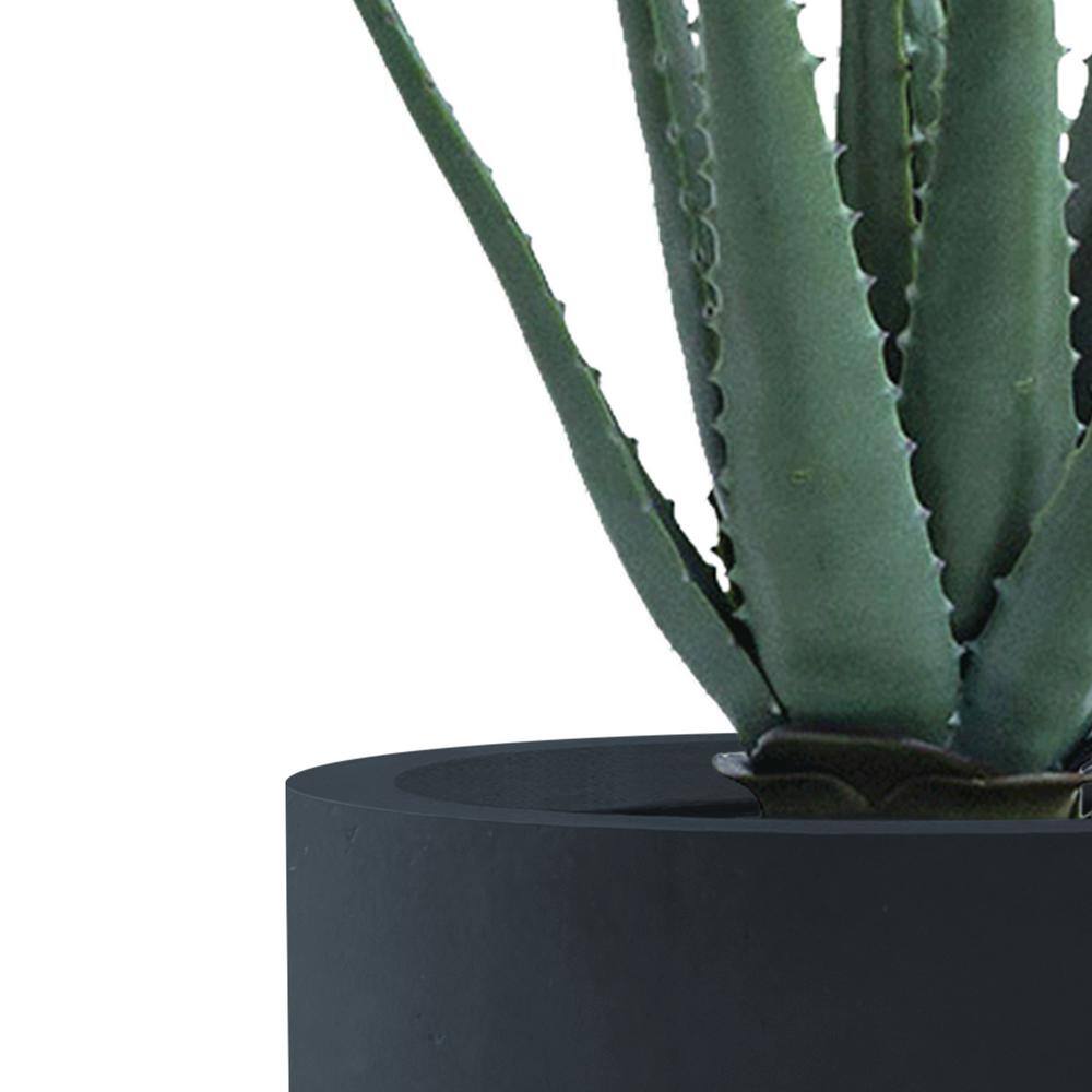 KANTE 31.4" and 23.6"H Charcoal Finish Concrete Tall Planters (Set of 2), Large Outdoor Indoor w/Drainage Hole & Rubber Plug