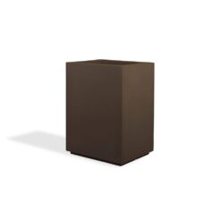 PolyStone Planters Cozumel Column 23 in. x 30 in. Chocolate Brown Composite Planter
