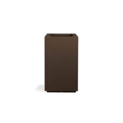 PolyStone Planters Cozumel Column 23 in. x 30 in. Chocolate Brown Composite Planter