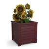 Mayne Lakeland 20 in. Square Self-Watering Cranberry Red Polyethylene Planter