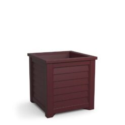 Mayne Lakeland 20 in. Square Self-Watering Cranberry Red Polyethylene Planter