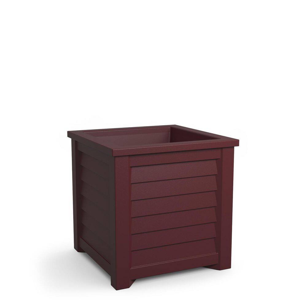 Mayne Lakeland 20 in. Square Self-Watering Cranberry Red Polyethylene Planter