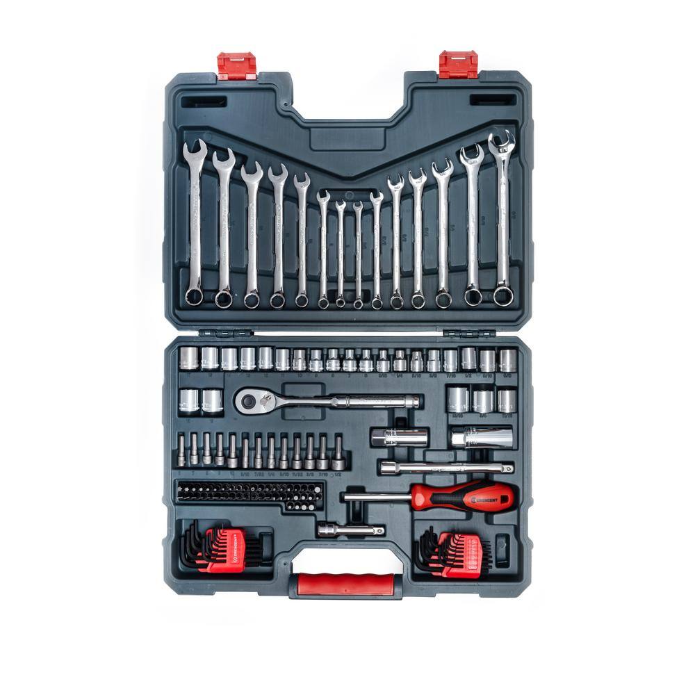 Crescent 3/8 in. Drive 12-Point Standard SAE/Metric Mechanics Tool Set with Case (128-Piece)