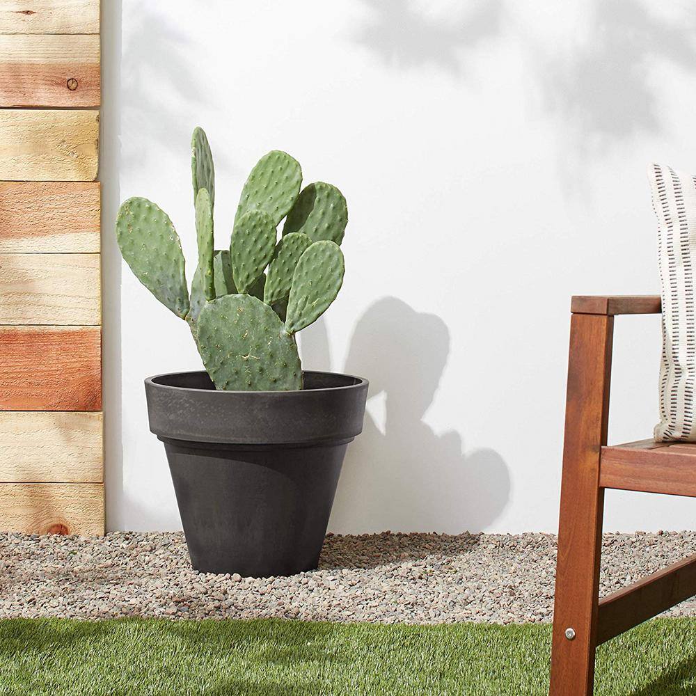 Arcadia Garden Products Traditional 21-1/2 in. x 20 in. Dark Charcoal PSW Pot