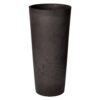 Arcadia Garden Products Contempo Tall Round 13 in. x 28 in. Dark Charcoal Marble PSW Planter
