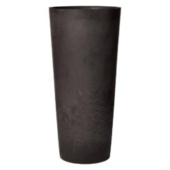 Arcadia Garden Products Contempo Tall Round 13 in. x 28 in. Dark Charcoal Marble PSW Planter