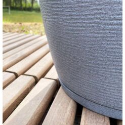 FLORIDIS Amsterdan XX-Large Dark Grey Plastic Resin Indoor and Outdoor Planter Bowl