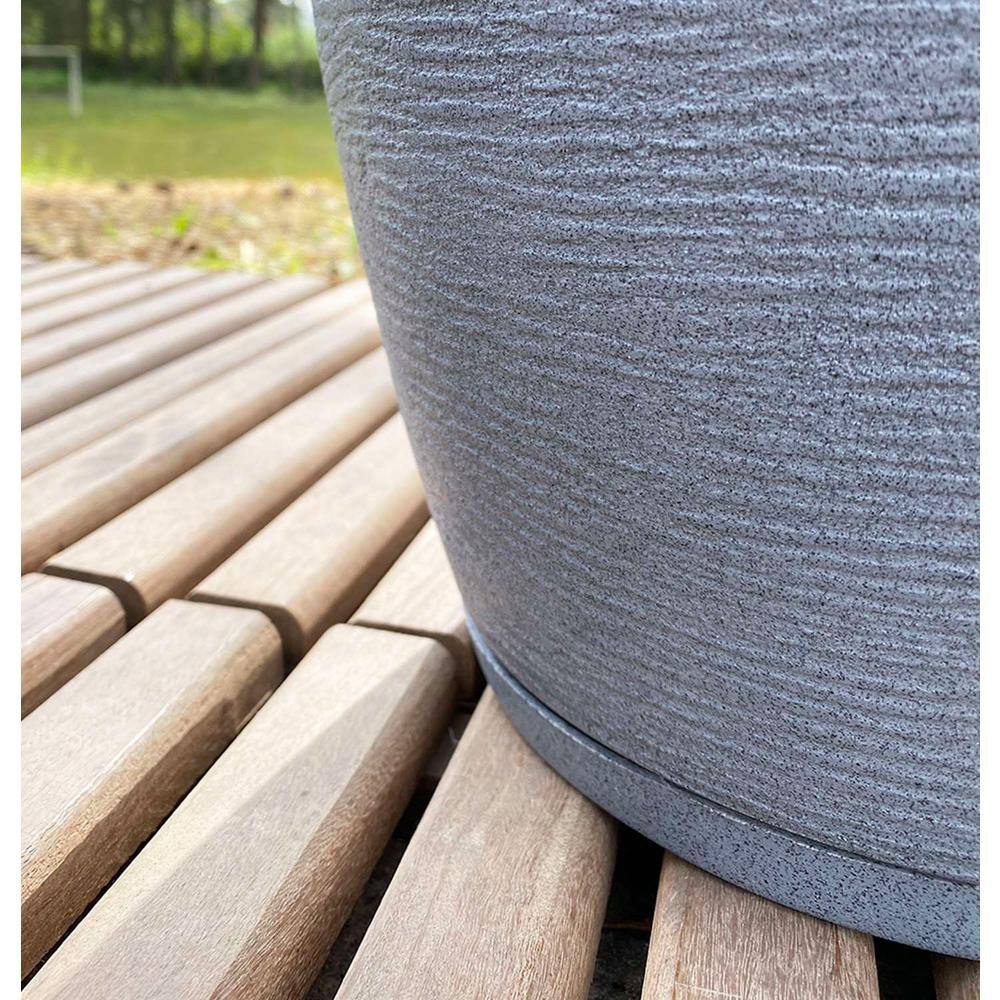 FLORIDIS Amsterdan XX-Large Dark Grey Plastic Resin Indoor and Outdoor Planter Bowl