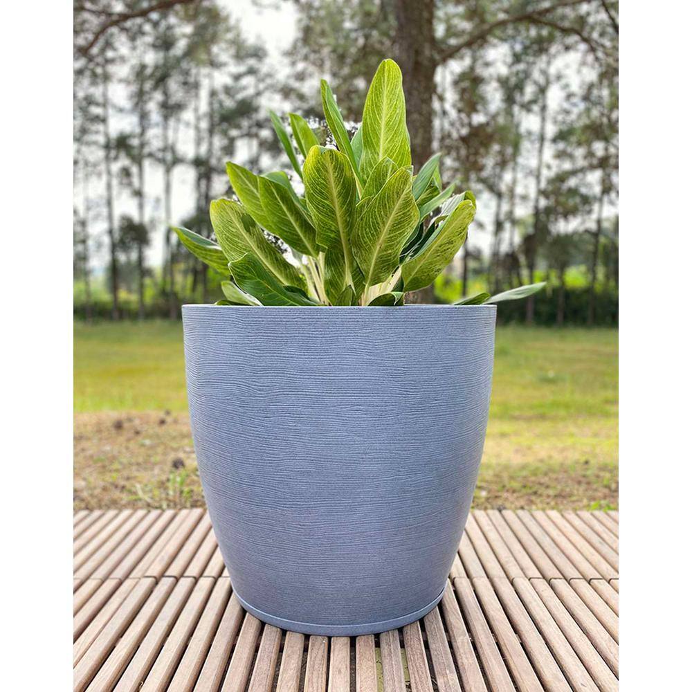 FLORIDIS Amsterdan XX-Large Dark Grey Plastic Resin Indoor and Outdoor Planter Bowl