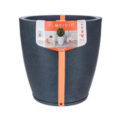 FLORIDIS Amsterdan XX-Large Dark Grey Plastic Resin Indoor and Outdoor Planter Bowl