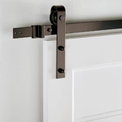 Everbilt 72 in. Dark Oil-Rubbed Bronze Strap Sliding Barn Door Track and Hardware Kit