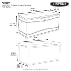 Lifetime 130 Gal. Heavy-Duty Outdoor Resin Storage Deck Box