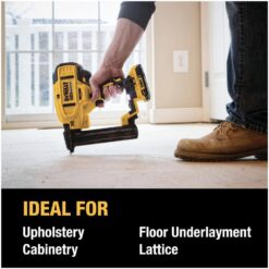 DEWALT 20V MAX XR Lithium-Ion Cordless 18-Gauge Narrow Crown Stapler Kit with 2.0Ah Battery, Charger and Contractor Bag
