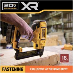 DEWALT 20V MAX XR Lithium-Ion Cordless 18-Gauge Narrow Crown Stapler Kit with 2.0Ah Battery, Charger and Contractor Bag
