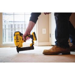 DEWALT 20V MAX XR Lithium-Ion Cordless 18-Gauge Narrow Crown Stapler Kit with 2.0Ah Battery, Charger and Contractor Bag