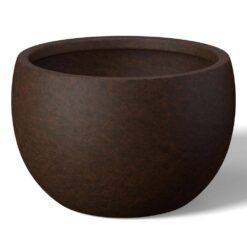 Morrava 19 in. Large Earthy Brown Concrete Round Planter / Pot with Drainage holes