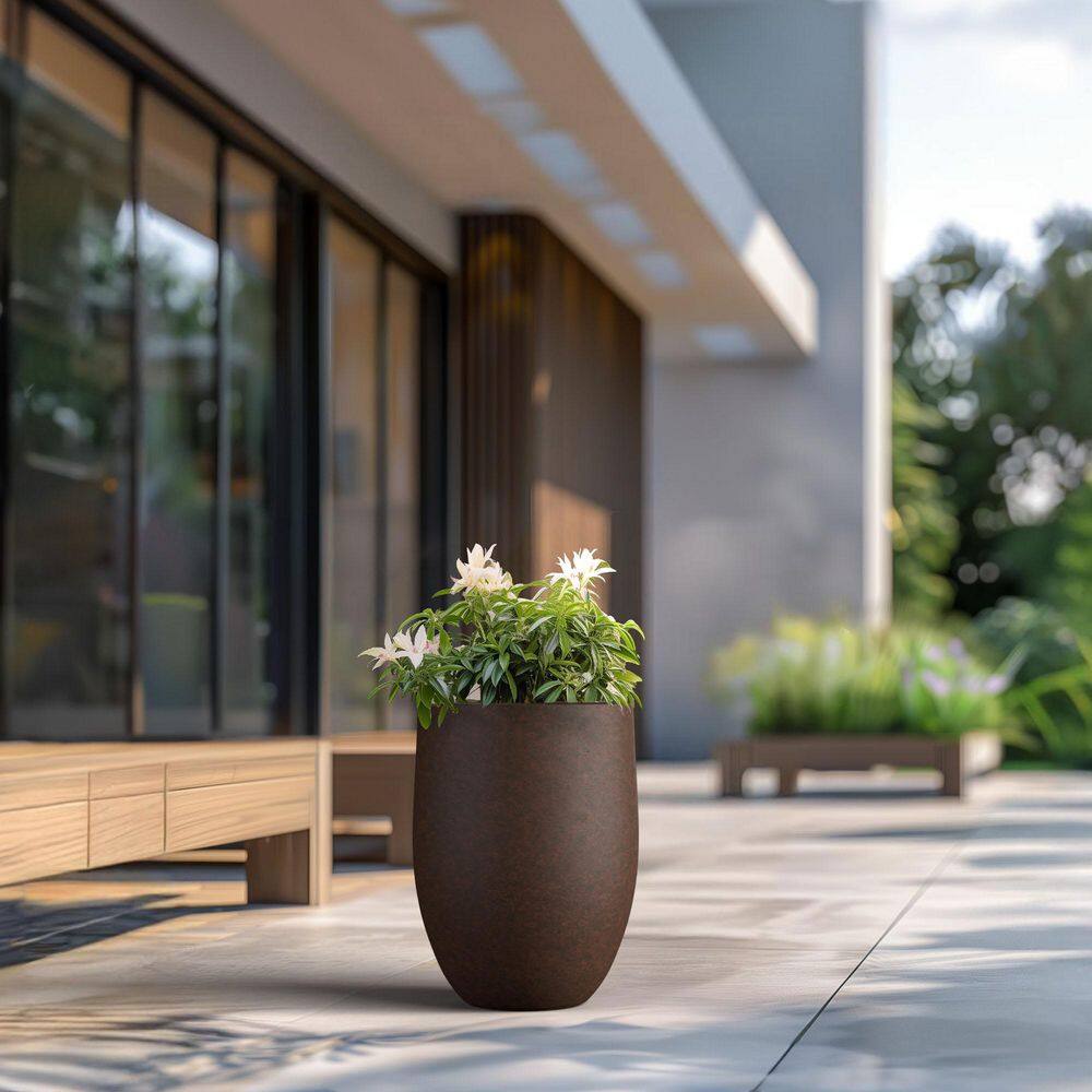 KANTE 32 in. Long Rectangular Pure White Concrete Metal Indoor Outdoor Planter Pot, w/Drainage Hole for Patio, Home and Garden