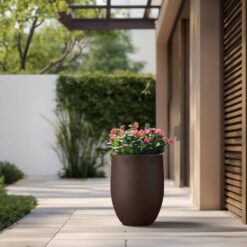 KANTE 32 in. Long Rectangular Pure White Concrete Metal Indoor Outdoor Planter Pot, w/Drainage Hole for Patio, Home and Garden