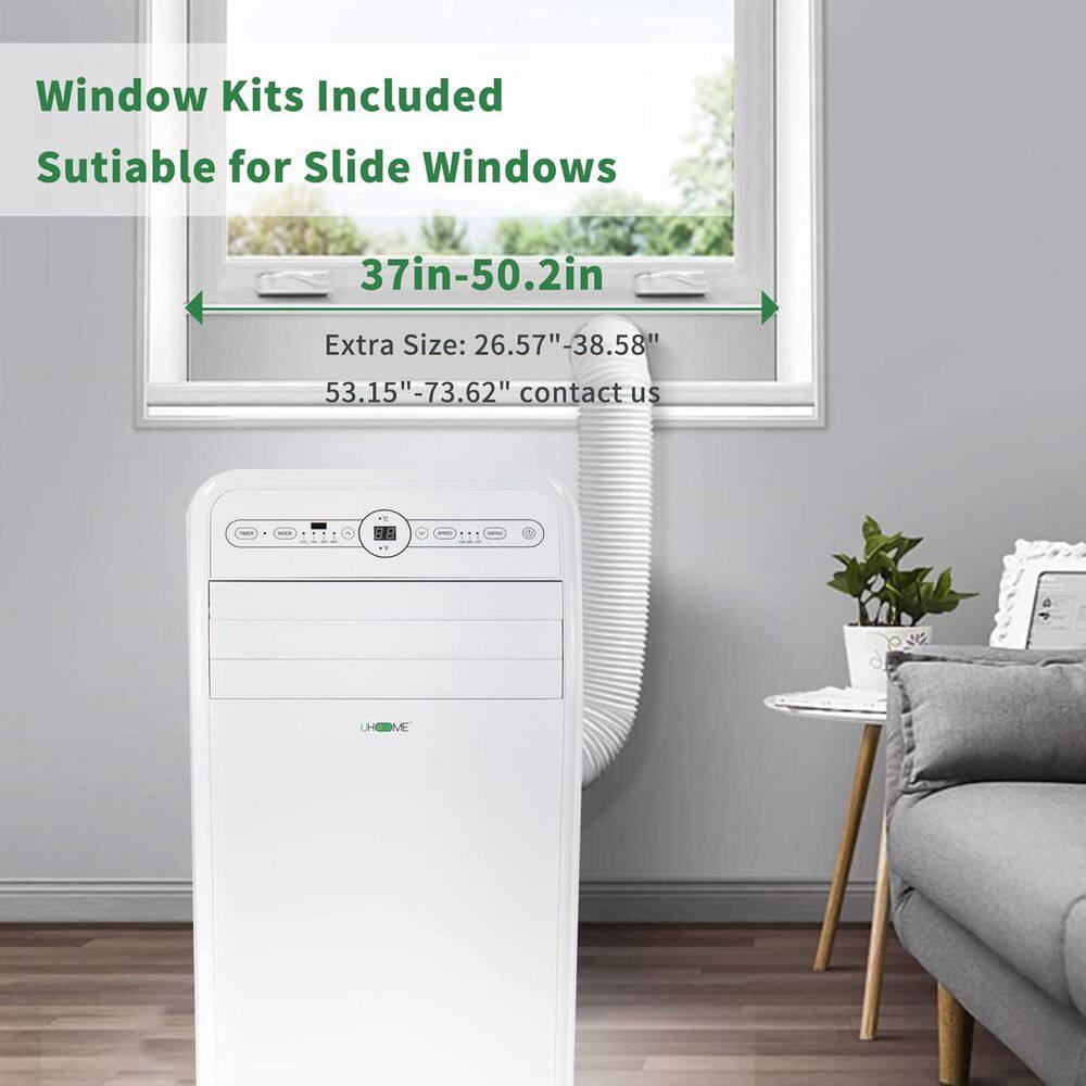 Edendirect 12,000 BTU (7,500 BTU DOE) Portable Air Conditioner Cools 400 sq. ft. with Heater, Dehumidifier, Remote & Window Kit