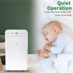 Edendirect 12,000 BTU (7,500 BTU DOE) Portable Air Conditioner Cools 400 sq. ft. with Heater, Dehumidifier, Remote & Window Kit