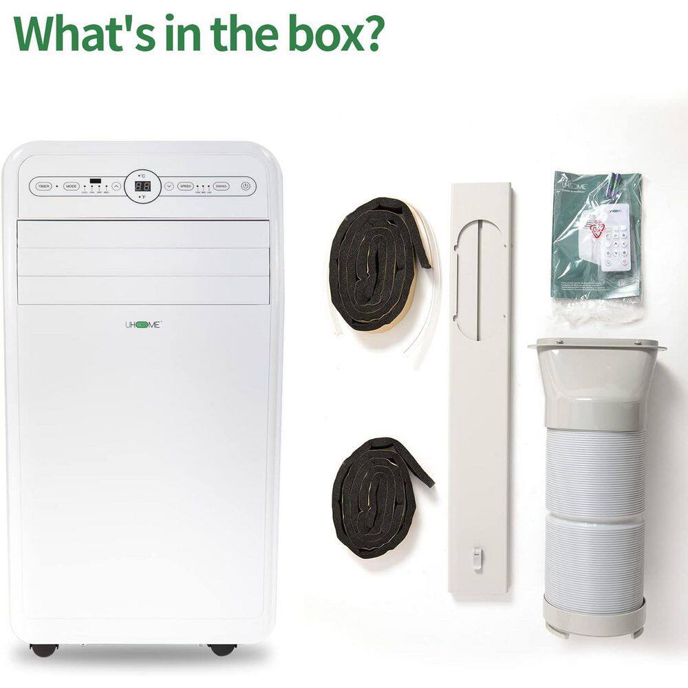 Edendirect 12,000 BTU (7,500 BTU DOE) Portable Air Conditioner Cools 400 sq. ft. with Heater, Dehumidifier, Remote & Window Kit