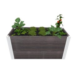 VITA Urbana 39"L x 16"W x 18"H Small Vinyl Parklette Planter, Espresso Brown, VT17512