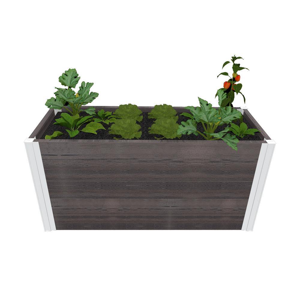 VITA Urbana 39"L x 16"W x 18"H Small Vinyl Parklette Planter, Espresso Brown, VT17512