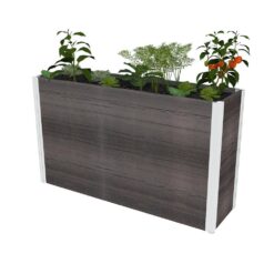 VITA Urbana 57"L x 16"W x 33"H Large Vinyl Parklette Planter, Espresso Brown, VT17513
