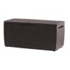 Keter Capri 80 Gal. Brown Durable Resin Plastic Deck Box Outdoor Storage For Patio Lawn and Garden