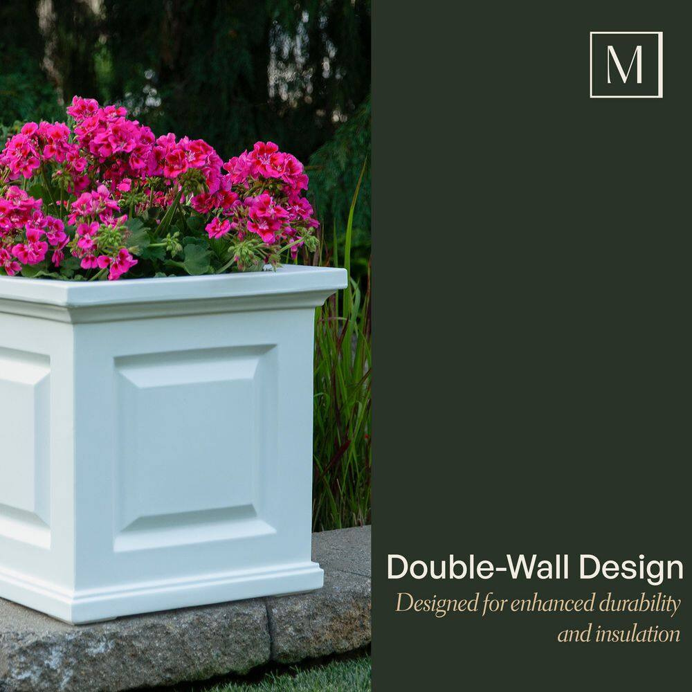 Mayne Nantucket 20 in. Square Self-Watering Espresso Polyethylene Planter