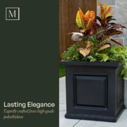 Mayne Nantucket 20 in. Square Self-Watering Espresso Polyethylene Planter