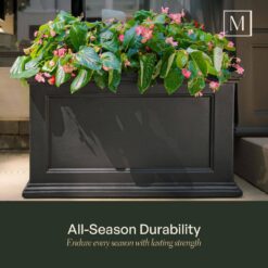 Mayne Fairfield 20 in. x 36 in. Self-Watering Espresso Polyethylene Planter