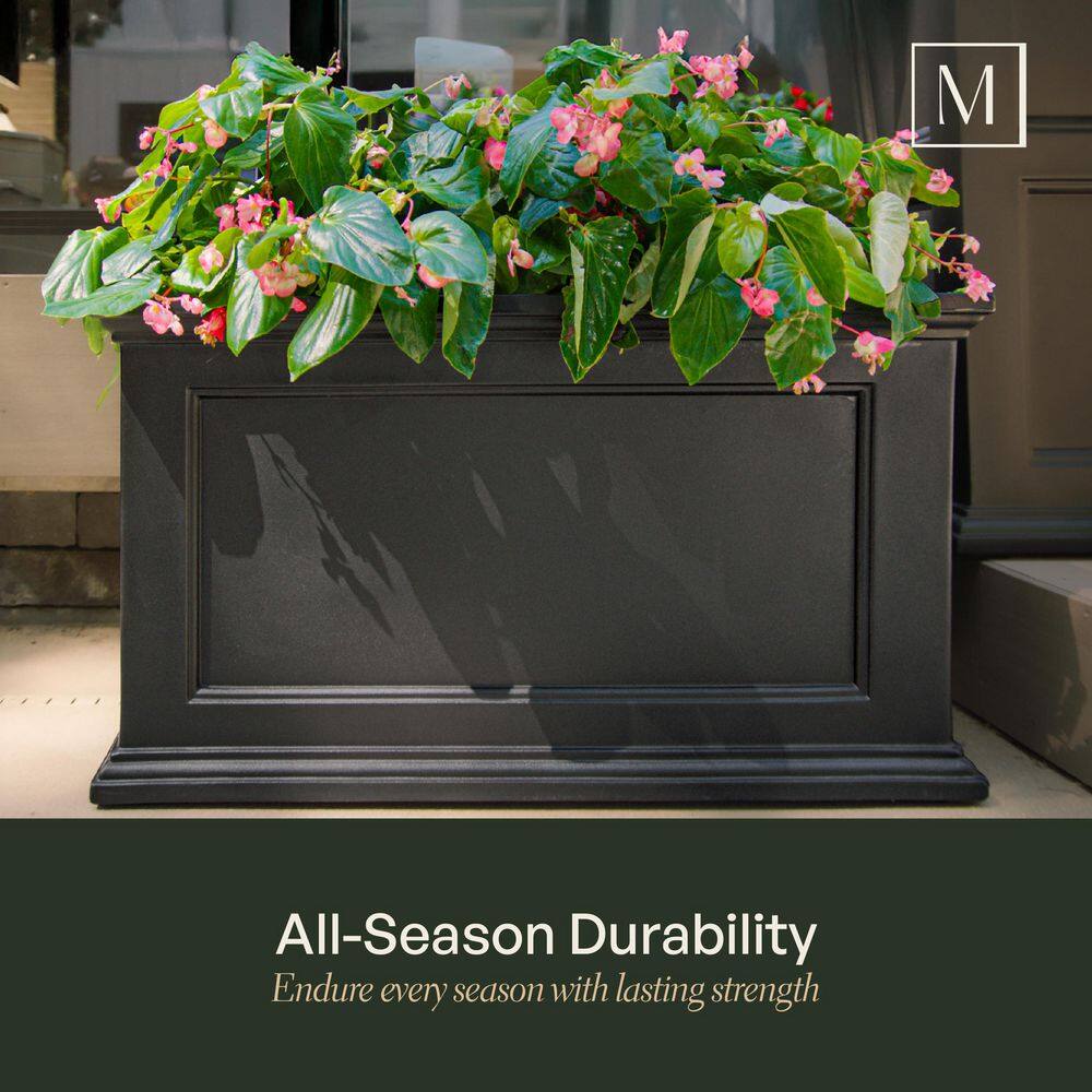 Mayne Fairfield 20 in. x 36 in. Self-Watering Espresso Polyethylene Planter