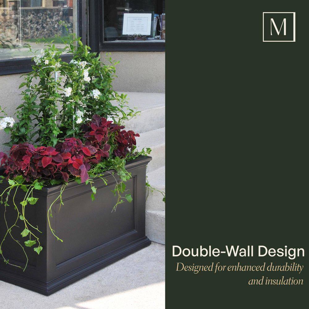 Mayne Fairfield 20 in. x 36 in. Self-Watering Espresso Polyethylene Planter
