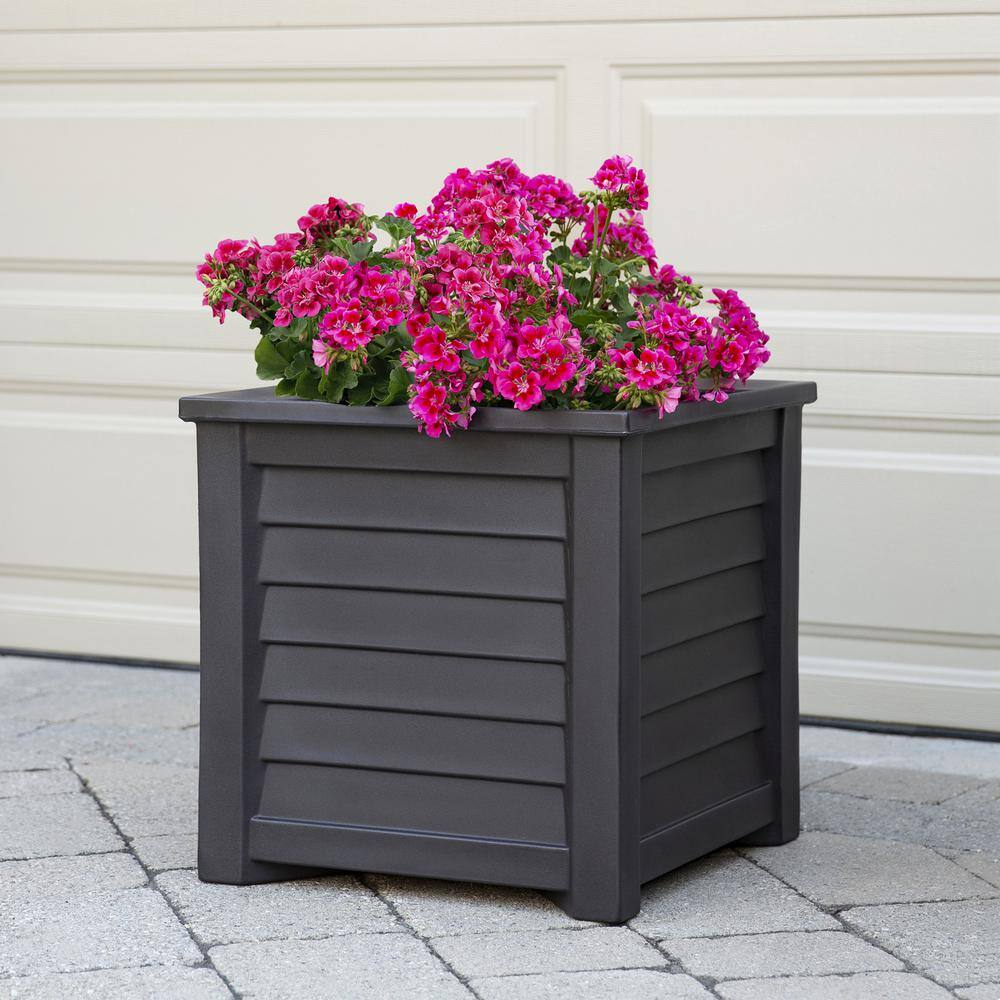 Mayne Lakeland 20in Square Self-Watering Espresso Polyethylene Planter